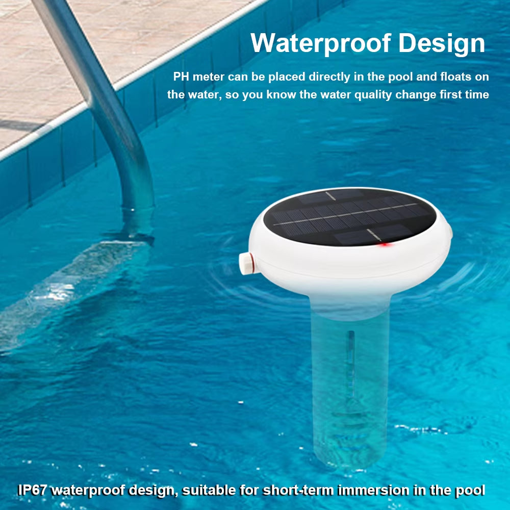 Wifi Chlorin Meter PH ORP EC Total Dissolved Solids Salinity Temp CL Test Meter Swimming Pool Water Tester Solar Powered